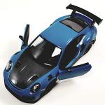 KiNSMART 2010 Porsche 911 GT2 RS Aqua Blue 1/36 Scale Diecast Metal Model Toy Sports Car