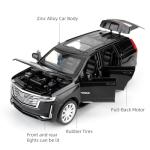 LOVEPOSELY 1:32 Scale Car Model Compatible for Collectible Escalade SUV Diecast Toy Vehicle, Zinc Alloy Pull Back Toy Car with Sound and Light for Adult Boys Girls 3 4 5 6 7 8 (Black)