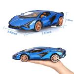 SASBSC Lambo Toy Cars for Kids Sian Fkp37 Model Car Diecast Metal Cars with Light and Sound Pull Back Car Toys for 3+ Year Old Boys (Blue-1 24)