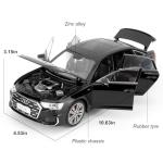 BDTCTK 1:18 Scale A6L Model Car, Diecast Collectible Pull Back Toy Car with Sound and Light for Adults Kids Boys Girls, Gift Black