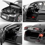 BDTCTK 1:18 Scale A6L Model Car, Diecast Collectible Pull Back Toy Car with Sound and Light for Adults Kids Boys Girls, Gift Black
