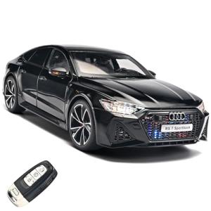 RZAPE Model Car Kits for Adult 1/18 Diecast Cars Compatible with Audi RS7 Sportback Car Collection,Remote Control Key Version Metal Toy Cars with Lights and Sounds,Toy Cars for Boys Age 4-7(Black)