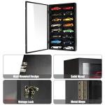1/24 Scale Diecast Display Case Wall Mount Clear Model Car Display Case Model Cars Storage Cabinet Rack with Acrylic Door Holds 16 Cars