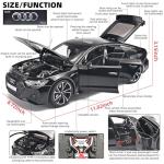 RZAPE Model Car Kits for Adult 1/18 Diecast Cars Compatible with Audi RS7 Sportback Car Collection,Remote Control Key Version Metal Toy Cars with Lights and Sounds,Toy Cars for Boys Age 4-7（Black）