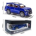 Diecast car Model 1/24 Scale - Zinc Alloy Pull Back Toy car with Sound and Light, Collectible Toys Vehicle for Adults and Boys Girls (Blue)