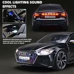 RZAPE Model Car Kits for Adult 1/18 Diecast Cars Compatible with Audi RS7 Sportback Car Collection,Remote Control Key Version Metal Toy Cars with Lights and Sounds,Toy Cars for Boys Age 4-7（Black）