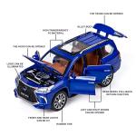 Diecast car Model 1/24 Scale - Zinc Alloy Pull Back Toy car with Sound and Light, Collectible Toys Vehicle for Adults and Boys Girls (Blue)