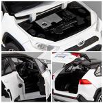 WAKAKAC Model Car 1/32 RAV4 Alloy Diecast Collectible Toy Car with Light and Sound Toy Vehicle Door Can Be Opened for Boys Kids Toddler Gift (White)