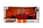 Jada Toys Big Time Muscle 1:24 1973 Plymouth Barracuda Die-cast Car Red/Black, Toys for Kids and Adults
