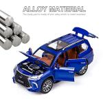 Diecast car Model 1/24 Scale - Zinc Alloy Pull Back Toy car with Sound and Light, Collectible Toys Vehicle for Adults and Boys Girls (Blue)