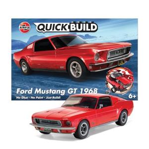 Airfix Quickbuild Plastic Model Kit - Ford Mustang GT 1968 - Easy Assembly Snap Together Model Car Kit, Classic Sports Car for Adults & Kids to Build, Building Toys Set, Red