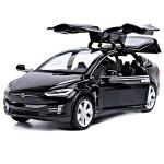 gidoyi Toy Car Model X, Pull Back Car Toys Alloy Vehicles with Lights and Sound 1:32 Scale Model Car (Black)