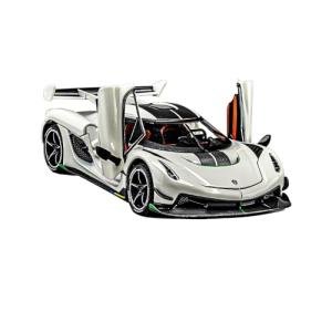 Therina Toy Cars Model Koenigsegg Jesko 1/24 White Alloy Collectibles Die-cast Vehicles with Sound and Light