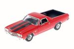 Motormax 1970 Chevrolet El Camino SS 396 Red with Black Stripes 1/24 Diecast Model Car