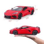 Maisto 2020 Chevrolet Corvette Stingray C8 Dark Gray Metallic with Racing Stripes 1/18 Diecast Model Car