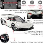 Therina Toy Cars Model Koenigsegg Jesko 1/24 White Alloy Collectibles Die-cast Vehicles with Sound and Light