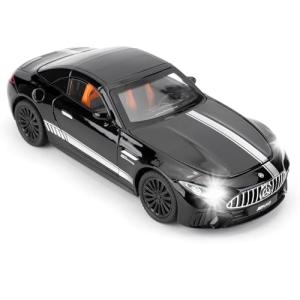 LOVEPOSELY Compatible for 1:24 Scale Collectible SL63 AMG Diecast Model Car, Zinc Alloy Pull Back Cabriolet Toy Car with Lights and Sounds, Convertible Vehicle Door for Adult Boys Girls(Black)