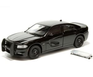 1:24 Scale Diecast Model Car Compatible with Welly 2016 Dodge Charger R/T Police Pursuit Plain Black 24079P