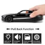 LOVEPOSELY Compatible for 1:24 Scale Collectible SL63 AMG Diecast Model Car, Zinc Alloy Pull Back Cabriolet Toy Car with Lights and Sounds, Convertible Vehicle Door for Adult Boys Girls（Black）