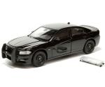 1:24 Scale Diecast Model Car Compatible with Welly 2016 Dodge Charger R/T Police Pursuit Plain Black 24079P