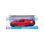 Maisto 2020 Chevrolet Corvette Stingray C8 Dark Gray Metallic with Racing Stripes 1/18 Diecast Model Car