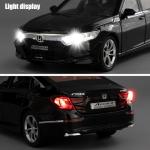 WAKAKAC Toy Cars Compatible for 1:24 Accord Model Cars, Pull Back Die-cast Vehicles with Sounds＆Lights for Kids Boys Girls and Adults, Gift Black