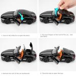 LOVEPOSELY Compatible for 1:24 Scale Collectible SL63 AMG Diecast Model Car, Zinc Alloy Pull Back Cabriolet Toy Car with Lights and Sounds, Convertible Vehicle Door for Adult Boys Girls（Black）