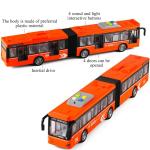 Articulated Bus Die Casting Model Large Simulation Inertia Sound Light Double Section Bus Campus Car Toys For Kids