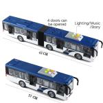 Articulated Bus Die Casting Model Large Simulation Inertia Sound Light Double Section Bus Campus Car Toys For Kids