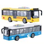 Articulated Bus Die Casting Model Large Simulation Inertia Sound Light Double Section Bus Campus Car Toys For Kids