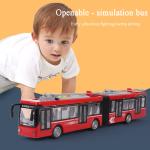 Large Inertia Bus with Sound and Light Double Layer Sightseeing Bus Two Section Subway Model Car Toys For Boys