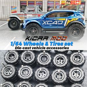 KicarMod 1/64 Large Size D:0.67In Off-Road Model Car Monster Truck Wheels for 1:64 Rubber Tires Set for Hot Wheels Car Toys