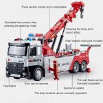 Large Scale 1:18 Double Ditch Obstacle Clearing Toy Car Model Alloy Diecast Sound Light Engineering Vehicle Toys for Kid Present