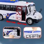 Children Inertial Pull Back Police Car Model Bus Vehicle Model with Light Collection Toy Car for Boys Girls Kids Birthday Gifts