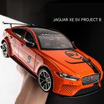 Large Size 1/18 Jaguar XE SV Project 8 SUV Alloy Sports Car Model Diecast Metal Car Vehicles Model Sound and Light Kids Toy Gift