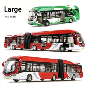 Large Articulated Double Section Bus Sightseeing Car Model Electric Sound And Light Pull Back Vehicle Toys For Kids