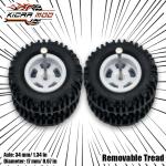 KicarMod 1/64 Large Size D:0.67In Off-Road Model Car Monster Truck Wheels for 1:64 Rubber Tires Set for Hot Wheels Car Toys