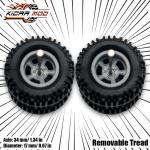 KicarMod 1/64 Large Size D:0.67In Off-Road Model Car Monster Truck Wheels for 1:64 Rubber Tires Set for Hot Wheels Car Toys