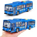 Simulation bus toy large open door light music bus model double-section bus city children's toy gift