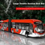 Large Articulated Double Section Bus Sightseeing Car Model Electric Sound And Light Pull Back Vehicle Toys For Kids