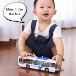 Simulation bus toy large open door light music bus model double-section bus city children's toy gift