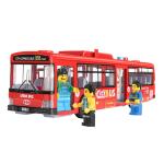 High-quality Simulated Large Bus Model with Lighting and Music Drop-resistant Inertia Pull-back Car Model Children's Toy Gift