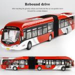 Large Articulated Double Section Bus Sightseeing Car Model Electric Sound And Light Pull Back Vehicle Toys For Kids