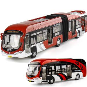 1: 32 Alloy Simulation Double Articulated Bus Boy's Large Size Car Toy Drop Resistant Children's Car Model Birthday Gift