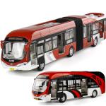 1: 32 Alloy Simulation Double Articulated Bus Boy's Large Size Car Toy Drop Resistant Children's Car Model Birthday Gift