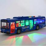 High-quality Simulated Large Bus Model with Lighting and Music Drop-resistant Inertia Pull-back Car Model Children's Toy Gift
