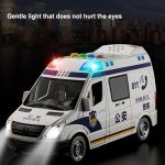 Super Large Police Car Model Set with Simulated 5-door Music Story Ambulance Fire Truck with 3 Figurines Children's Car Toy Gift