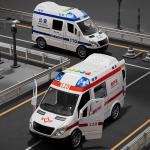 Super Large Police Car Model Set with Simulated 5-door Music Story Ambulance Fire Truck with 3 Figurines Children's Car Toy Gift