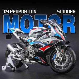 New 1:9 S1000RR Large Size Simulation Alloy Motorcycle Model Shock Absorbers Carrying Lighting Collection Toy Car Kid Gift