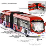 1: 32 Alloy Simulation Double Articulated Bus Boy's Large Size Car Toy Drop Resistant Children's Car Model Birthday Gift